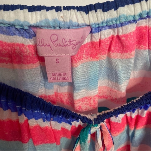 Lilly Pulitzer Size Small Pink Stipe Sandy Shell Sain Off Shoulder Top - Picture 5 of 5